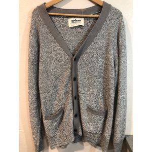 Large Men’s Grey Cardigan Sweater